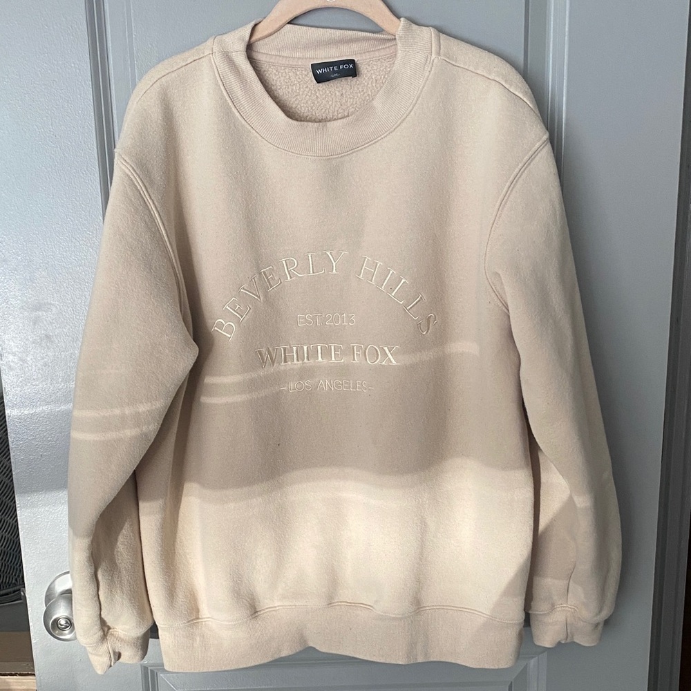 White Fox Boutique Beige Sweatshirt